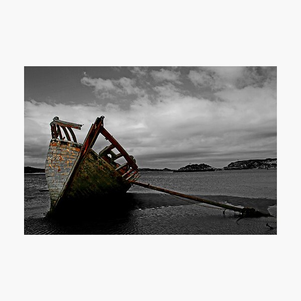 Stranded boat, Dungloe, Donegal Photographic Print
