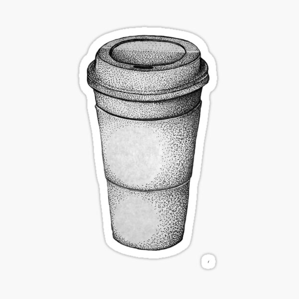 Coffee Cup - Stippling Sticker