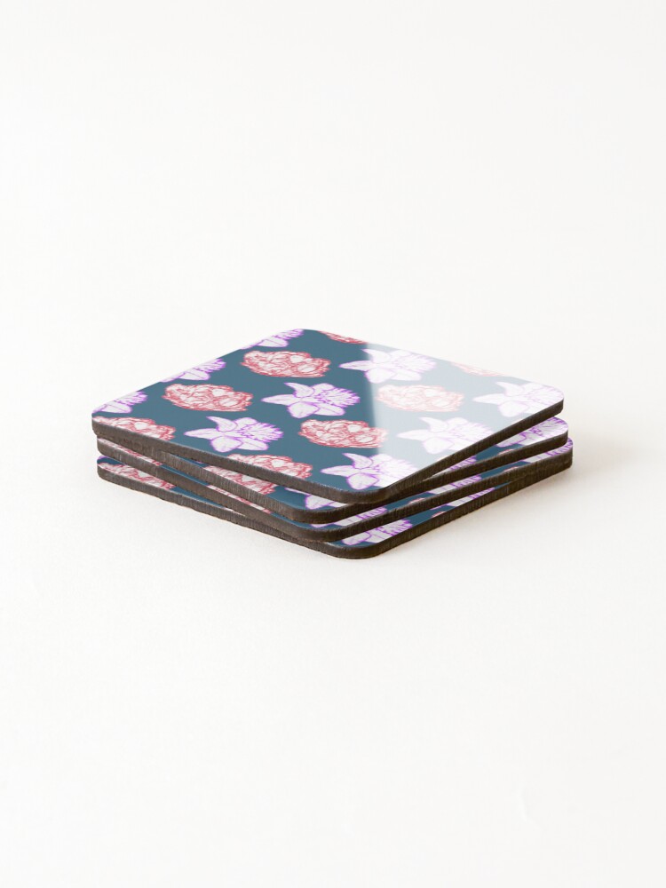 Thumbnail 4 of 5, Coasters (Set of 4), Pretty Flower Pattern designed and sold by deecdee.