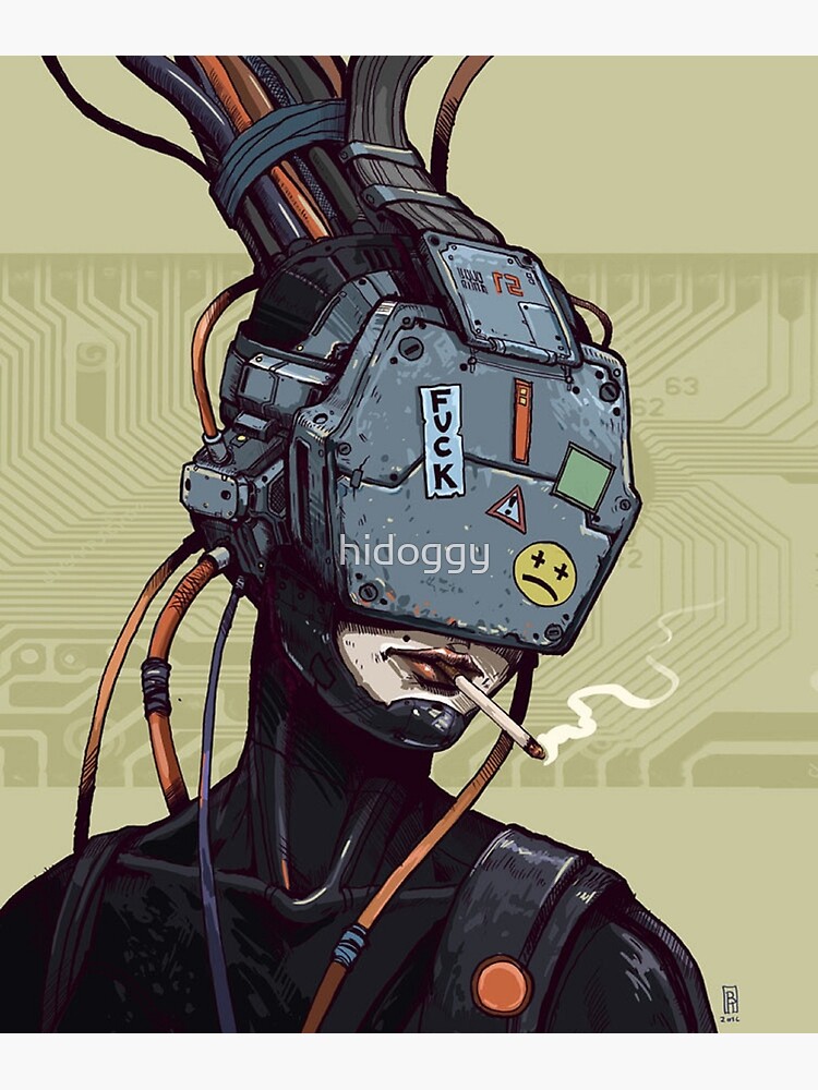 Create anime cyberpunk illustration for anything by Degeha