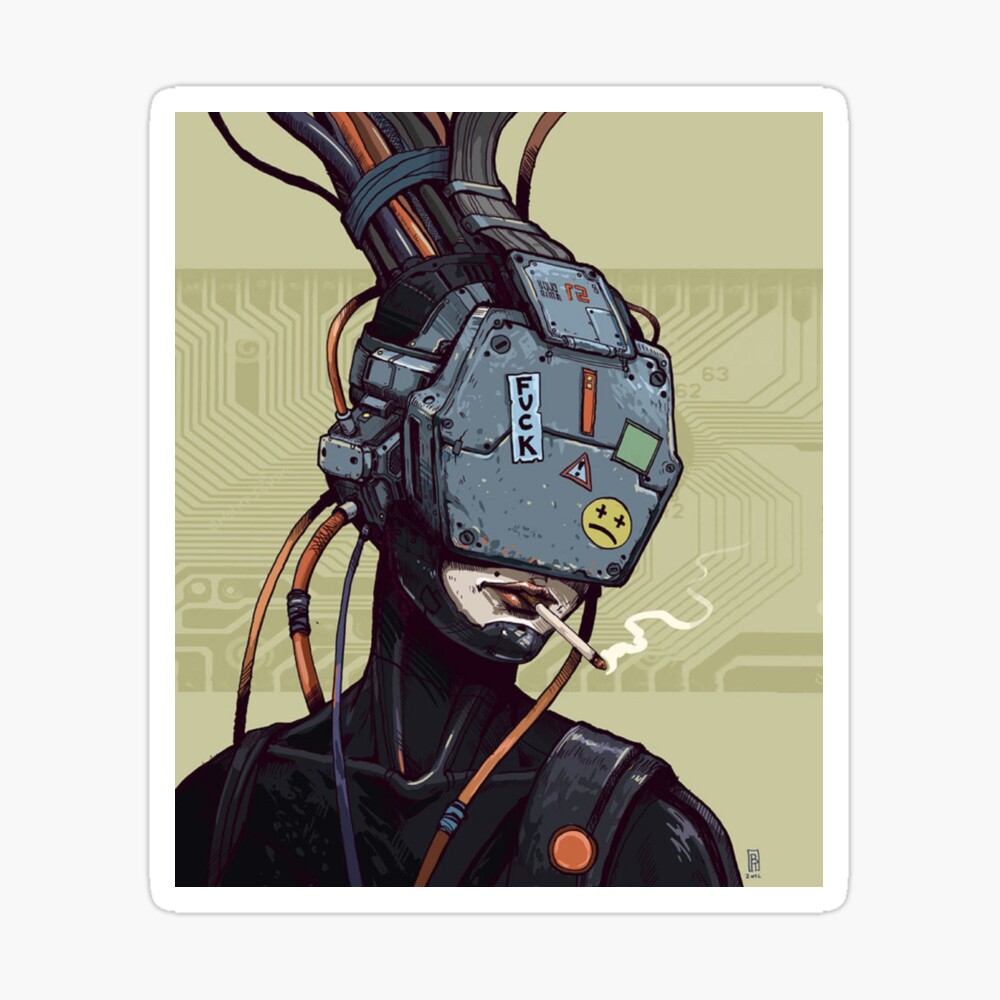 Create anime cyberpunk illustration for anything by Degeha