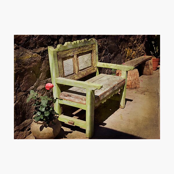 Aperçu de l'œuvre Green Bench - Sayulita, Mexico créée et vendue par Lynnette Peizer.