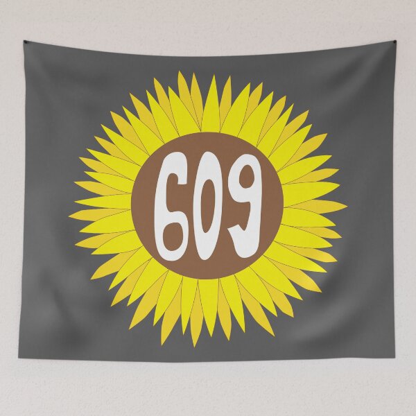 Item preview, Hand Drawn New Jersey Sunflower 609 Area Code designed and sold by itsrturn.