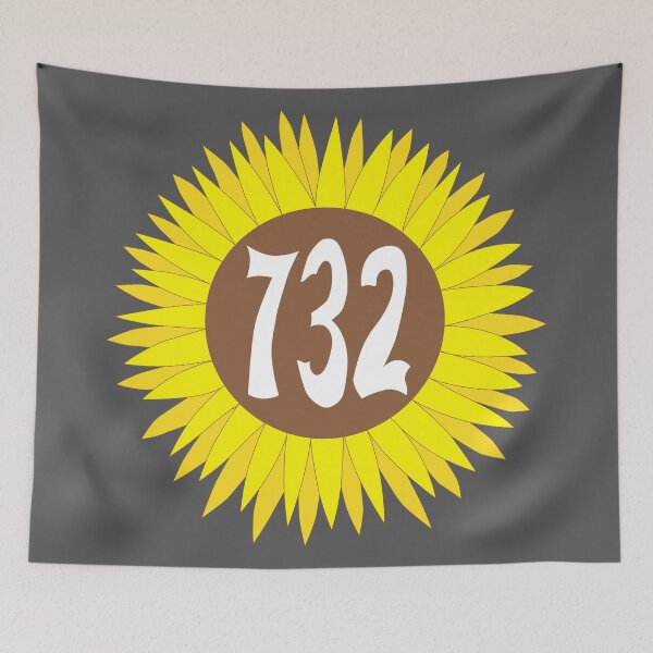 Item preview, Hand Drawn New Jersey Sunflower 732 Area Code designed and sold by itsrturn.