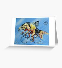 Clown Loach on a Bicycle Greeting Card
