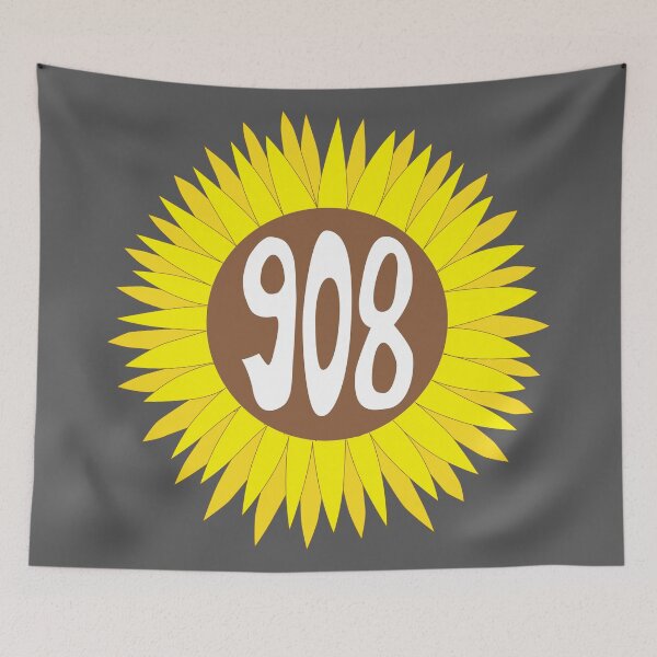 Item preview, Hand Drawn New Jersey Sunflower 908 Area Code designed and sold by itsrturn.