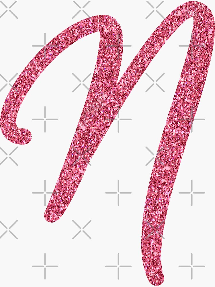 Sparkling Pink Letter N Sticker by DevineDesignz