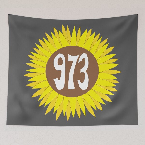 Item preview, Hand Drawn New Jersey Sunflower 973 Area Code designed and sold by itsrturn.