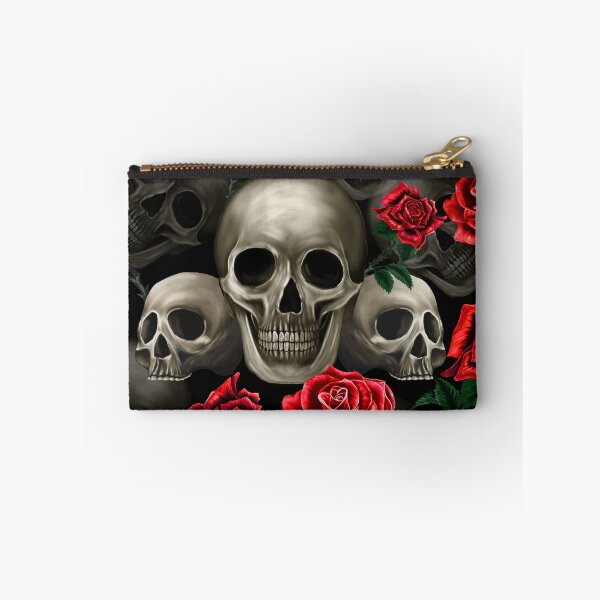 Item preview, Skulls and red roses designed and sold by BlueMothShop.