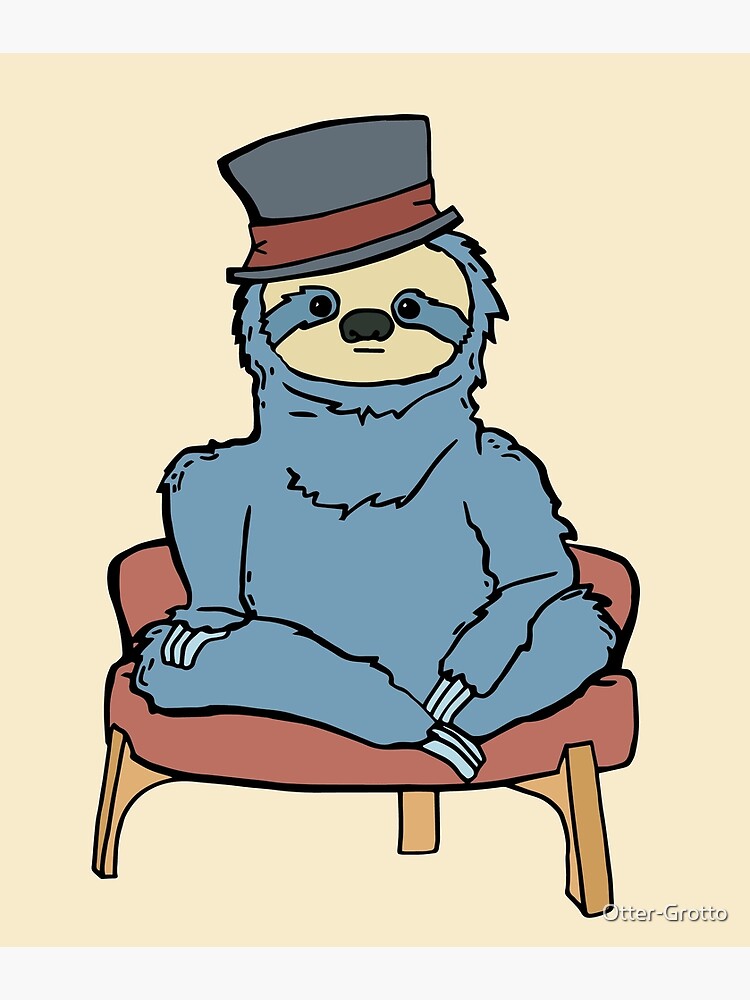 Portrait of a Blue Sloth Sitting in a Chair by Otter-Grotto