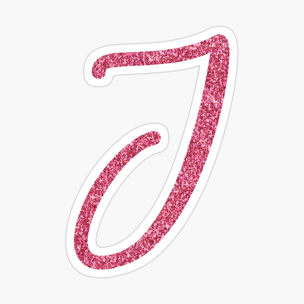 pink glitter letter j photographic print by qthephotog redbubble