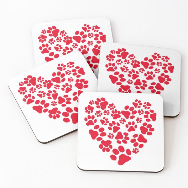 Item preview, Dog Paw Prints Heart | Pet Lover's Valentine designed and sold by Jenn Inashvili.