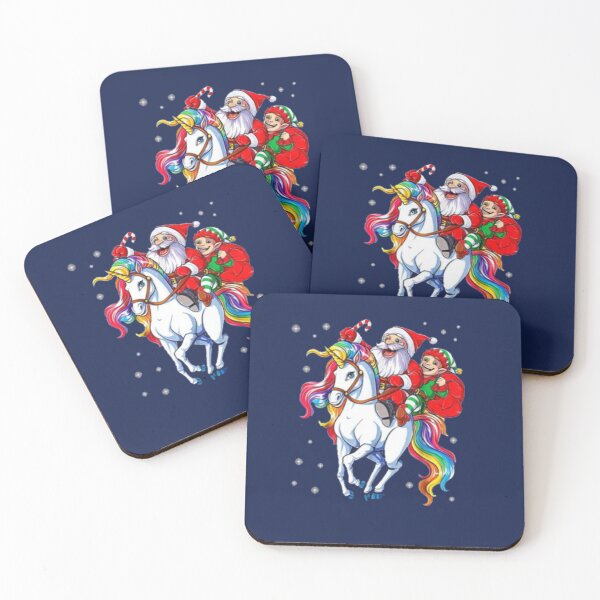 Item preview, Christmas Santa Elf Riding Unicorn Xmas  designed and sold by amethystdesign.