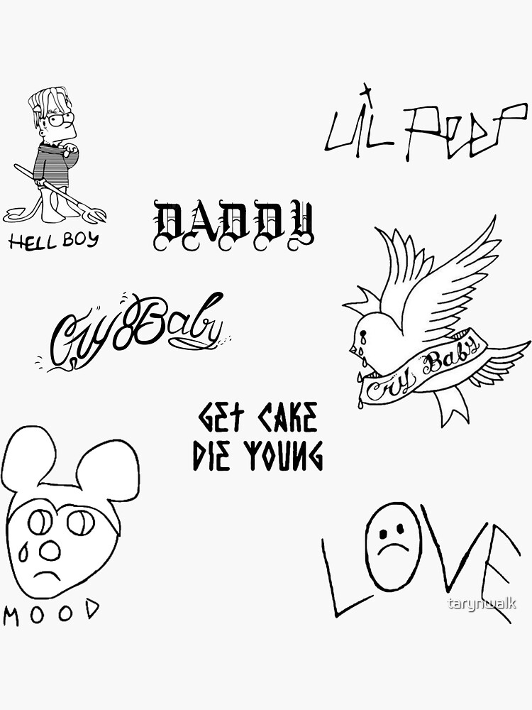 Lil Peep Tattoos Sticker Pack by tarynwalk