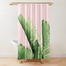 Blush Banana Leaves Dream #12 #tropical #decor #art Shower Curtain
