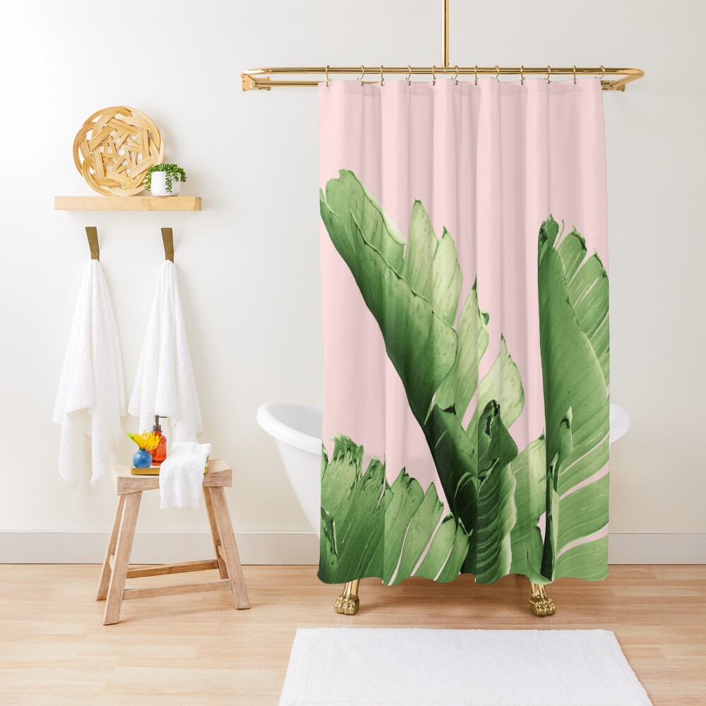 Blush Banana Leaves Dream #12 #tropical #decor #art Shower Curtain