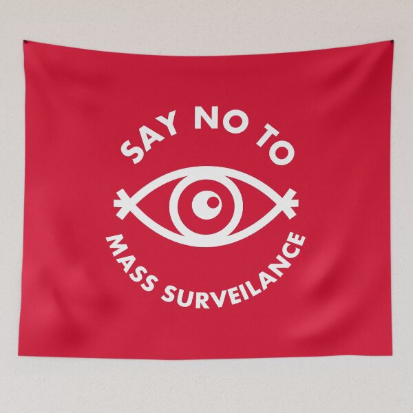 Item preview, Say No To Mass Surveillance - All Seeing Eye - Red designed and sold by MOREDANKMEMES.