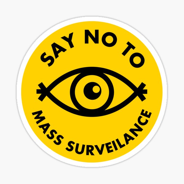 Vista previa del artículo con la obra «Di no a la vigilancia masiva - El ojo que todo lo ve - Amarillo», diseñado y vendido por MOREDANKMEMES.