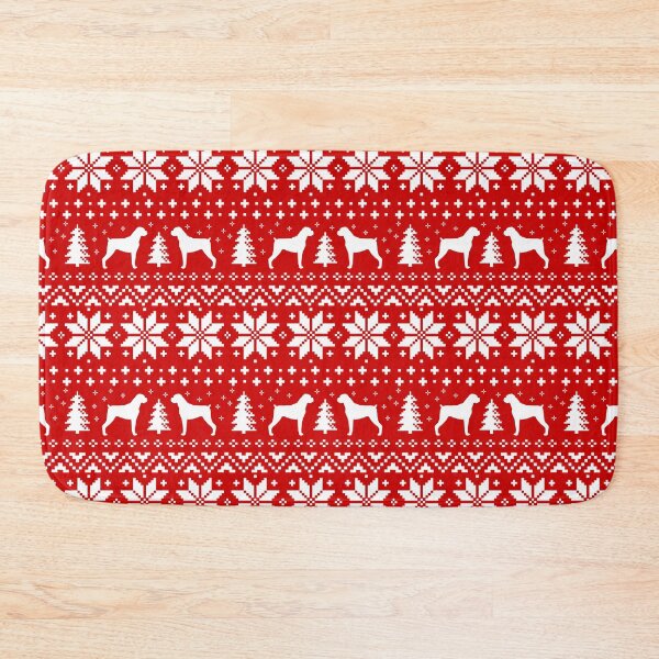 Item preview, Boxer Dog Silhouettes Red and White Christmas Holiday Pattern designed and sold by Jenn Inashvili.