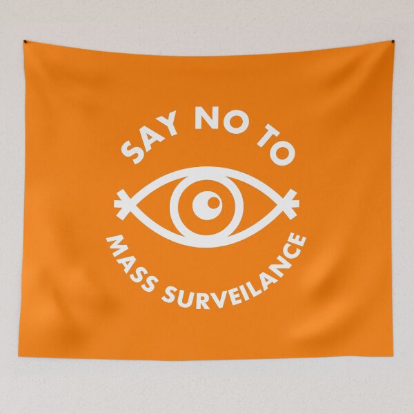Item preview, Say No To Mass Surveillance - All Seeing Eye - Orange designed and sold by MOREDANKMEMES.