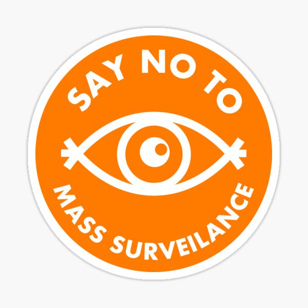 Aperçu de l'œuvre Dites non à la surveillance de masse - All Seeing Eye - Orange créée et vendue par MOREDANKMEMES.