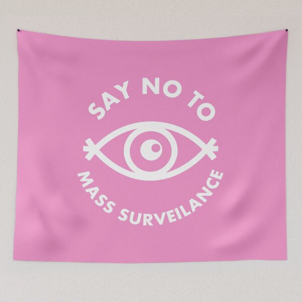 Item preview, Say No To Mass Surveillance - All Seeing Eye - Pink designed and sold by MOREDANKMEMES.