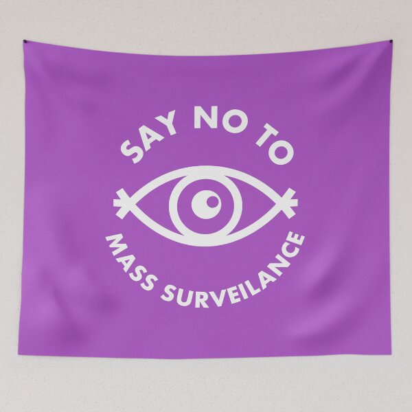 Item preview, Say No To Mass Surveillance - All Seeing Eye - Purple designed and sold by MOREDANKMEMES.