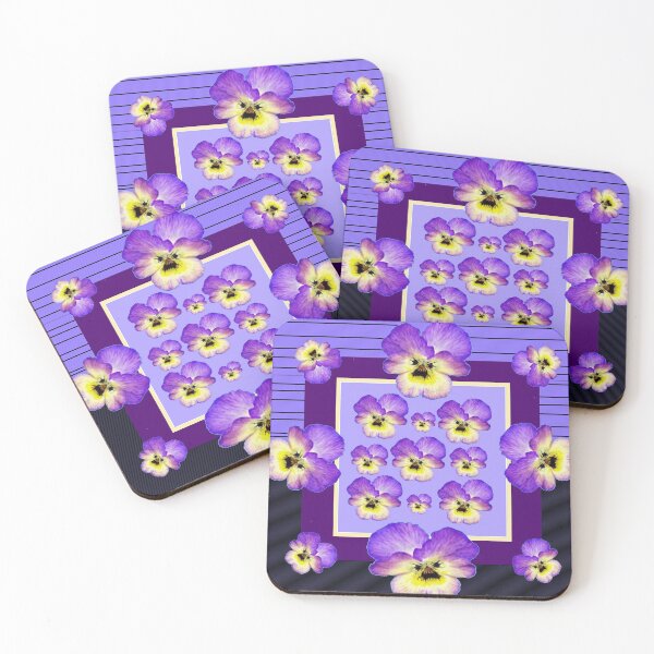 Item preview, MODERN ART PURPLE-YELLOW PANSIES SPRING GARDEN  ABSTRACT ,  designed and sold by sharlesart.