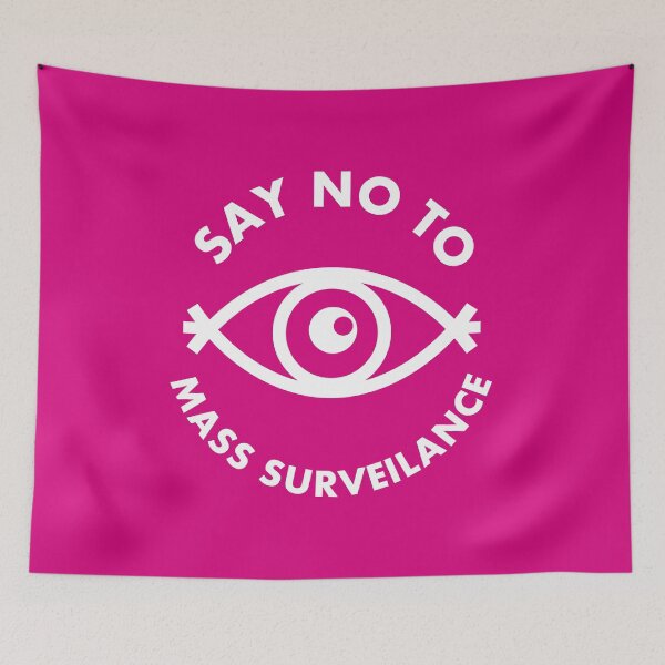 Item preview, Say No To Mass Surveillance - All Seeing Eye - Magenta designed and sold by MOREDANKMEMES.