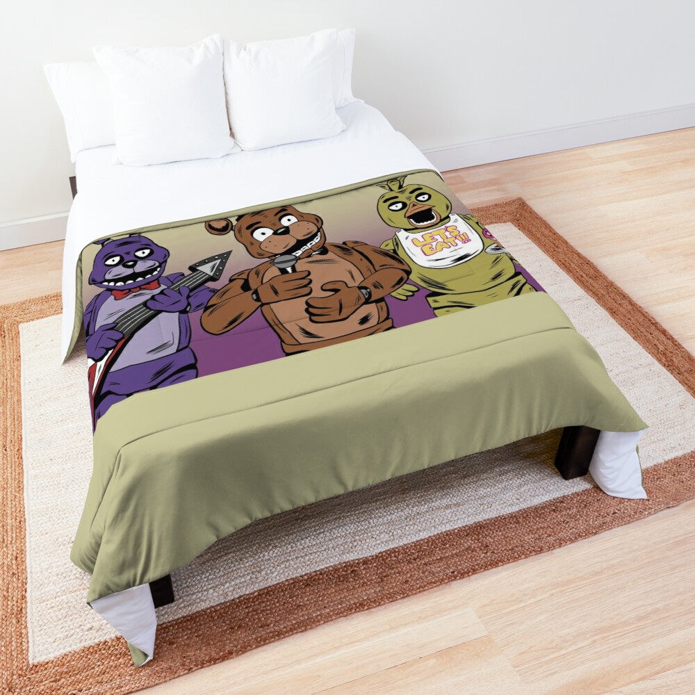 FNaF Bedding Set Freddy Fazbear Chica Foxy Glamrock Quilt Blanket FNaF Gift