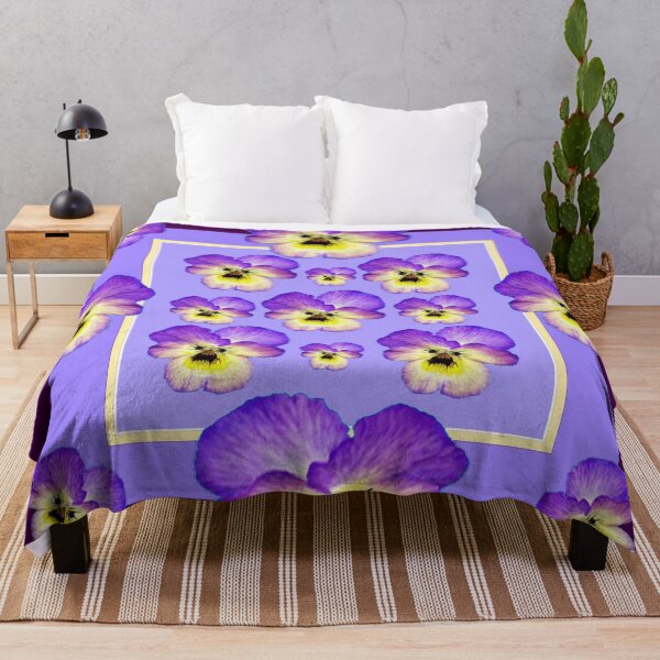 Item preview, PATTERNED PURPLE-YELLOW SPRING GARDEN VIOLAS ART designed and sold by sharlesart.