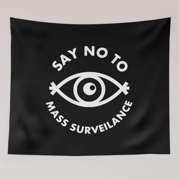 Item preview, Say No To Mass Surveillance - All Seeing Eye - Black designed and sold by MOREDANKMEMES.