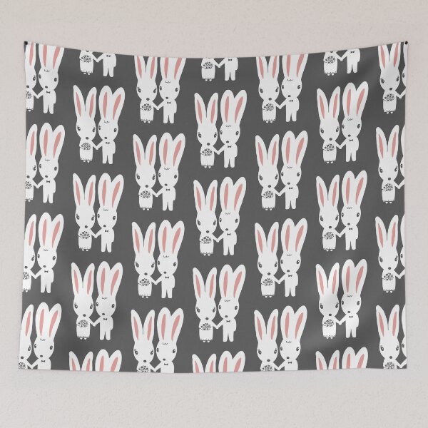 Item preview, Some Bunnies Getting Married | White Bunny Rabbit Newlyweds designed and sold by Jenn Inashvili.