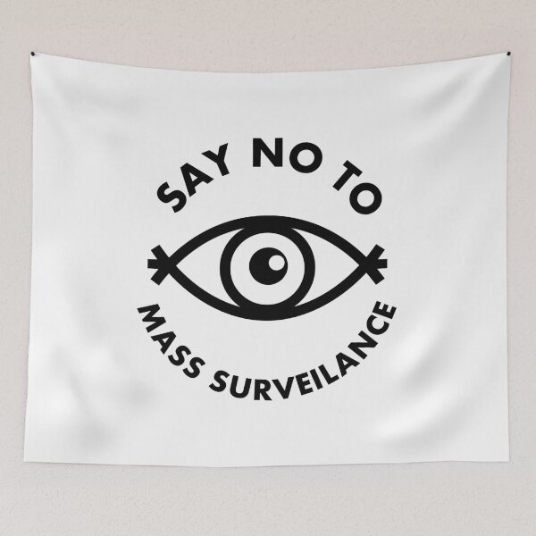 Item preview, Say No To Mass Surveillance - All Seeing Eye - White designed and sold by MOREDANKMEMES.