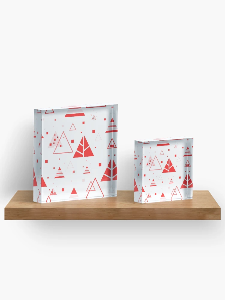 Thumbnail 3 of 5, Acrylic Block, Christmas Pattern - Red [Roufxis-Rb] designed and sold by RoufXis.