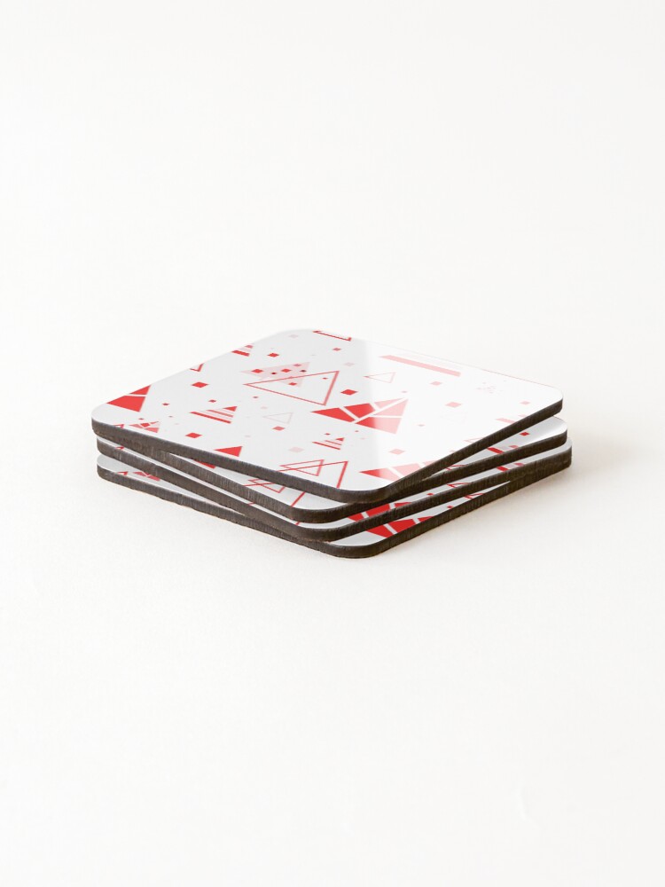 Thumbnail 4 of 5, Coasters (Set of 4), Christmas Pattern - Red [Roufxis-Rb] designed and sold by RoufXis.