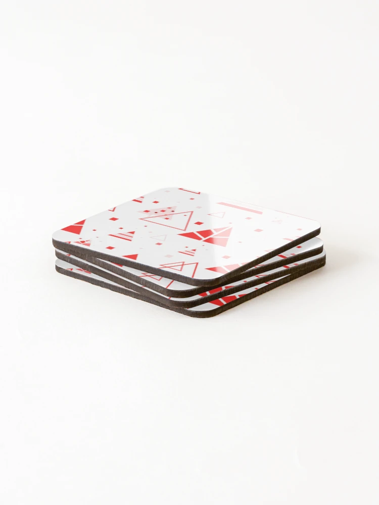 Thumbnail 4 of 5, Coasters (Set of 4), Christmas Pattern - Red [Roufxis-Rb] designed and sold by RoufXis.
