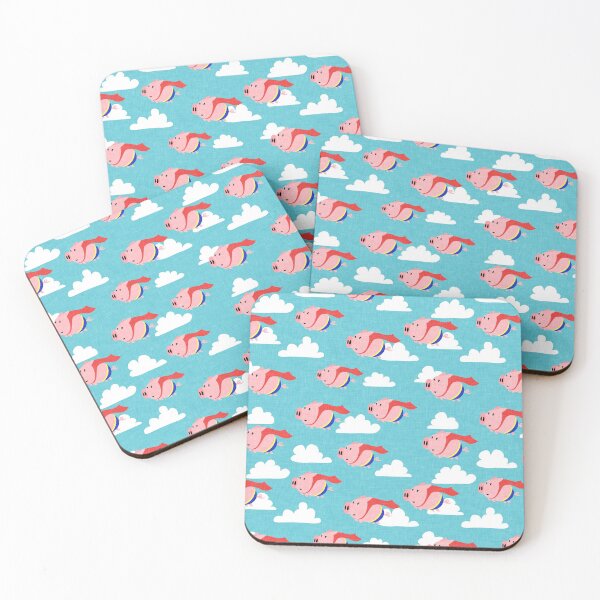 Item preview, Flying Pigs - Superhero pigs (blue) designed and sold by littlearrow.