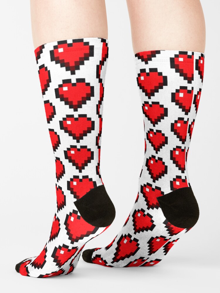 "Pixel Heart Love Computer Games" Socks by 0hmc Redbubble