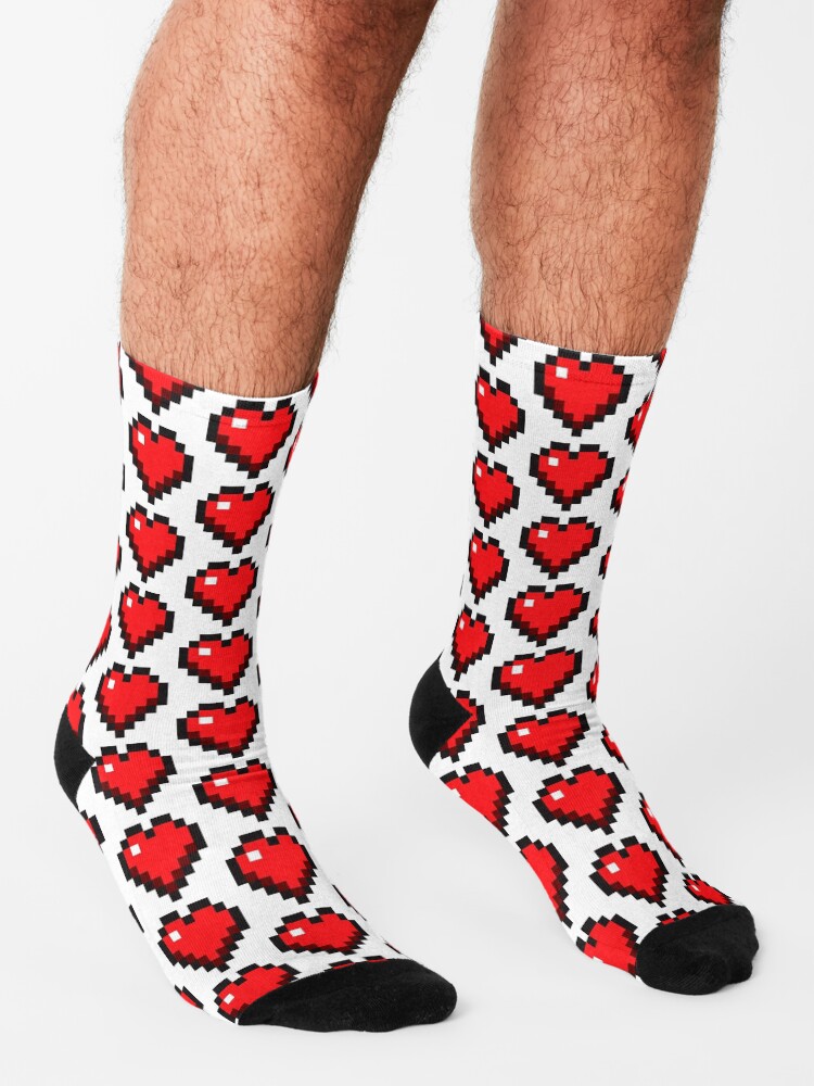 "Pixel Heart Love Computer Games" Socks by 0hmc Redbubble
