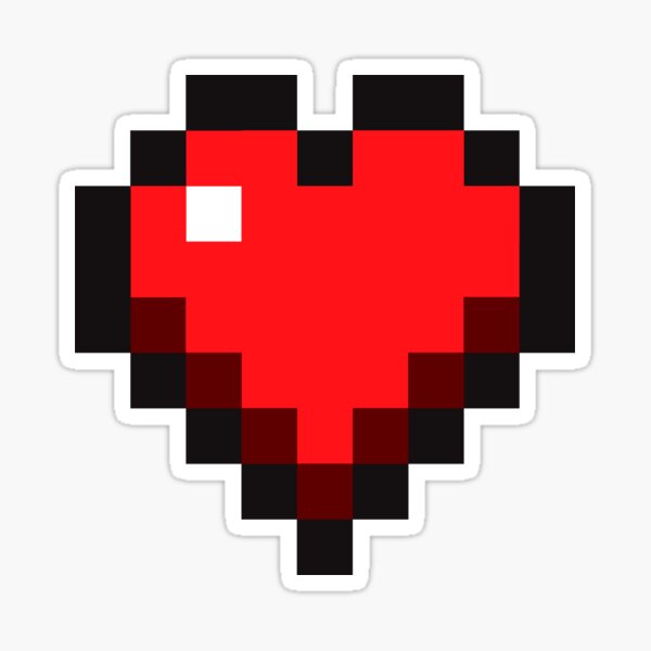 Pixel Herz Liebe Computerspiele Sticker