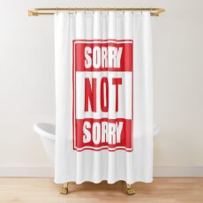 Sorry not Sorry Emoji JoyPixels Funny Girls Red Shower Curtain