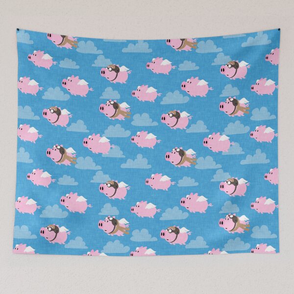 Item preview, Aviator Pigs - flying pigs (blue) designed and sold by littlearrow.