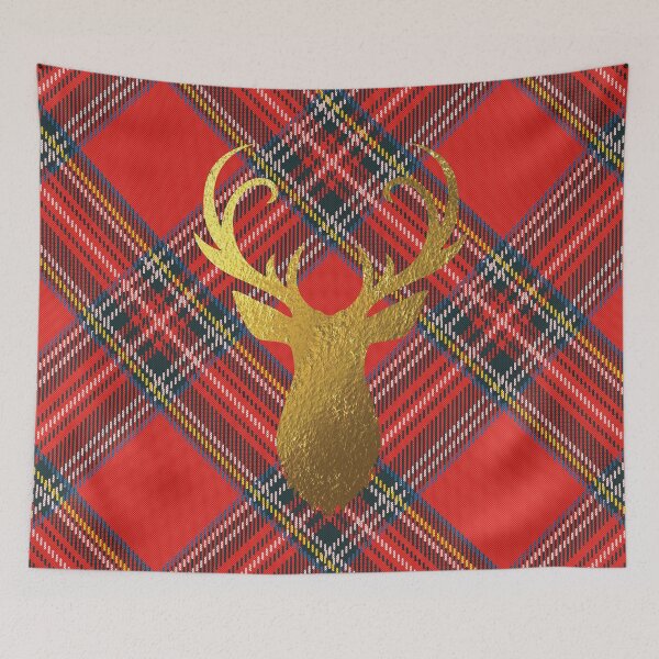 Item preview, Gold Stag On Tartan designed and sold by DirtyAngelFace Shop.