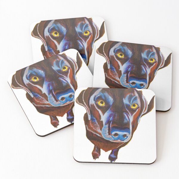 Item preview, Chocolate Labrador on white painting designed and sold by nancymayjohnson.