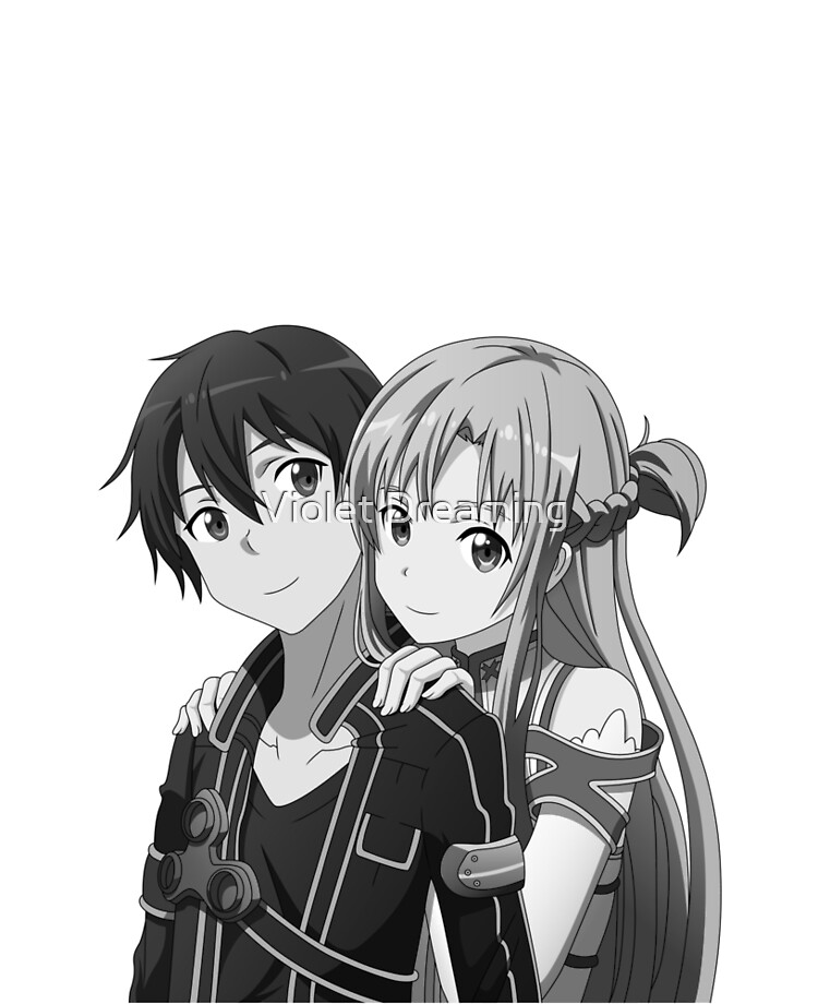 asuna black and white