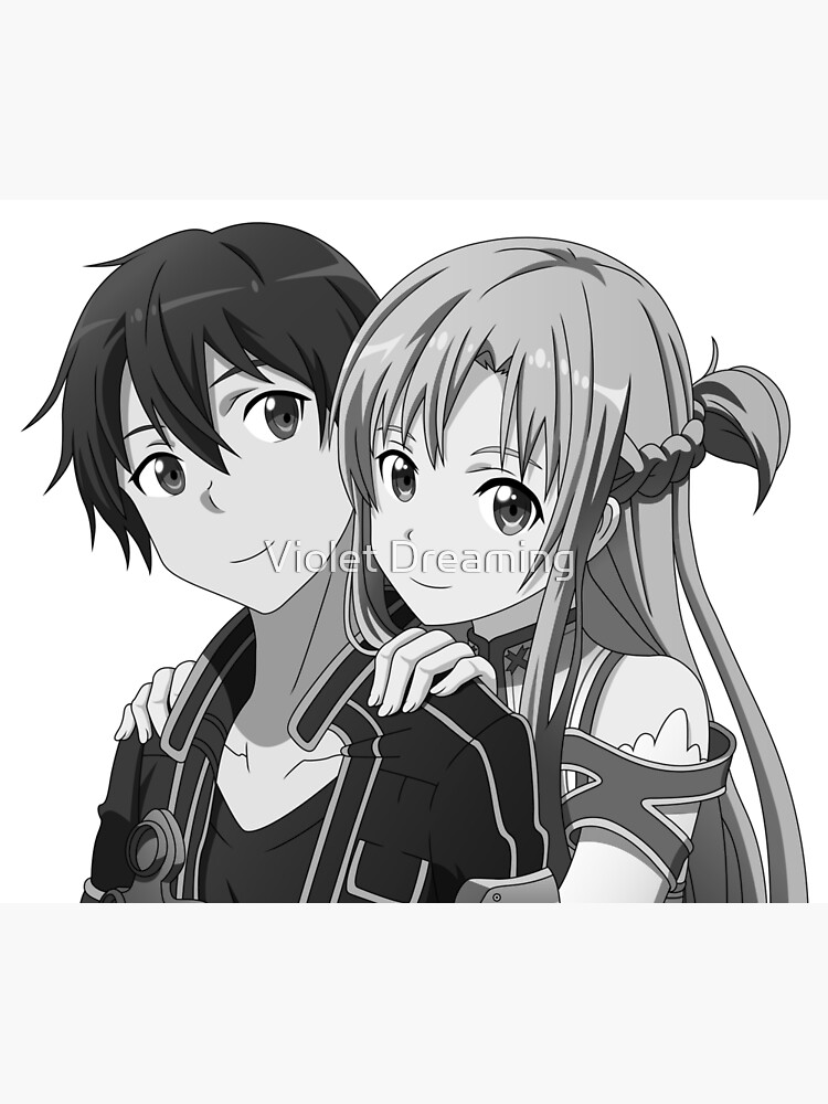 asuna black and white