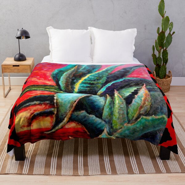 Item preview, RED-BLACK PATTERNED DESERT AGAVE CACTI ART designed and sold by sharlesart.