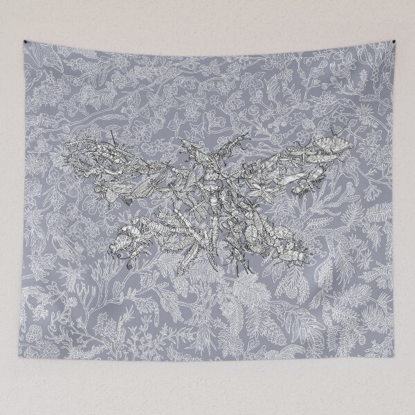 Item preview, Hexapoda - Insects - Evolution - Blue Background designed and sold by EvolutionPoster.