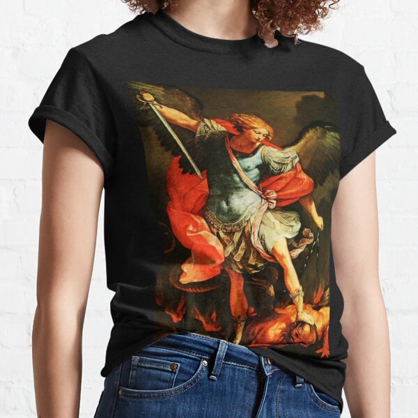 St Michael Archangel | Michael Defeats Satan | Revelation 12-7-9 Classic T-Shirt